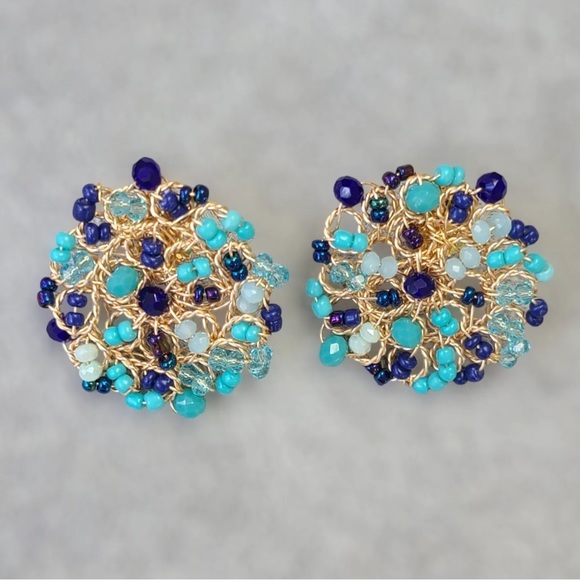 NEW Peacock Statement Earrings and Matching Two Necklace Set LPL Creations - Picture 4 of 10